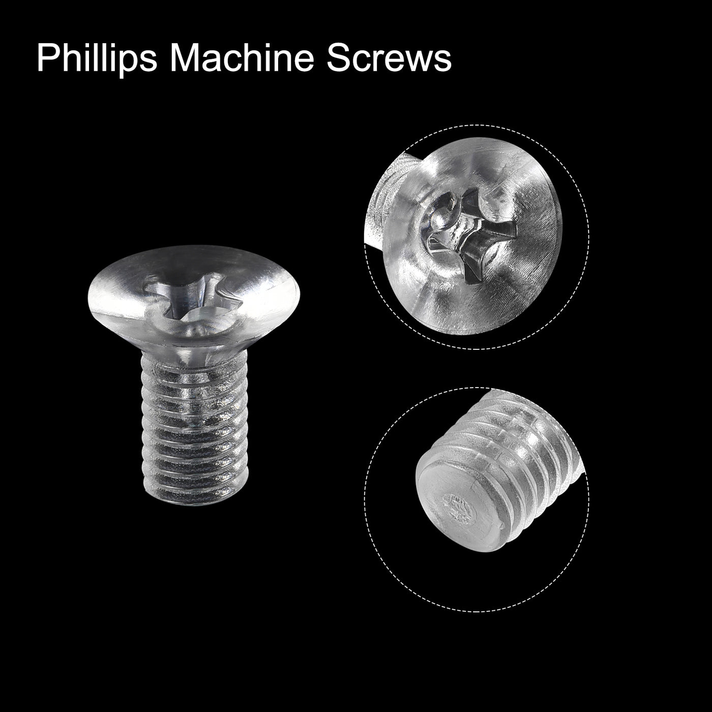 Harfington Plastic Phillips Machine Screws, PC Flat Head Machine Bolt