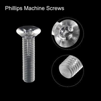 Harfington Plastic Phillips Machine Screws, PC Flat Head Machine Bolt
