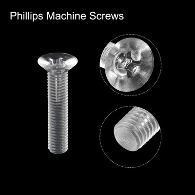 Harfington Plastic Phillips Machine Screws, PC Flat Head Machine Bolt