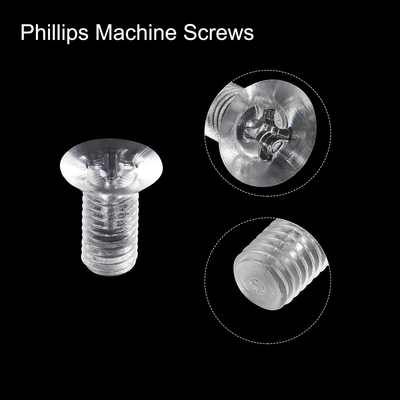 Harfington Plastic Phillips Machine Screw, PC Flat Head Machine Bolts