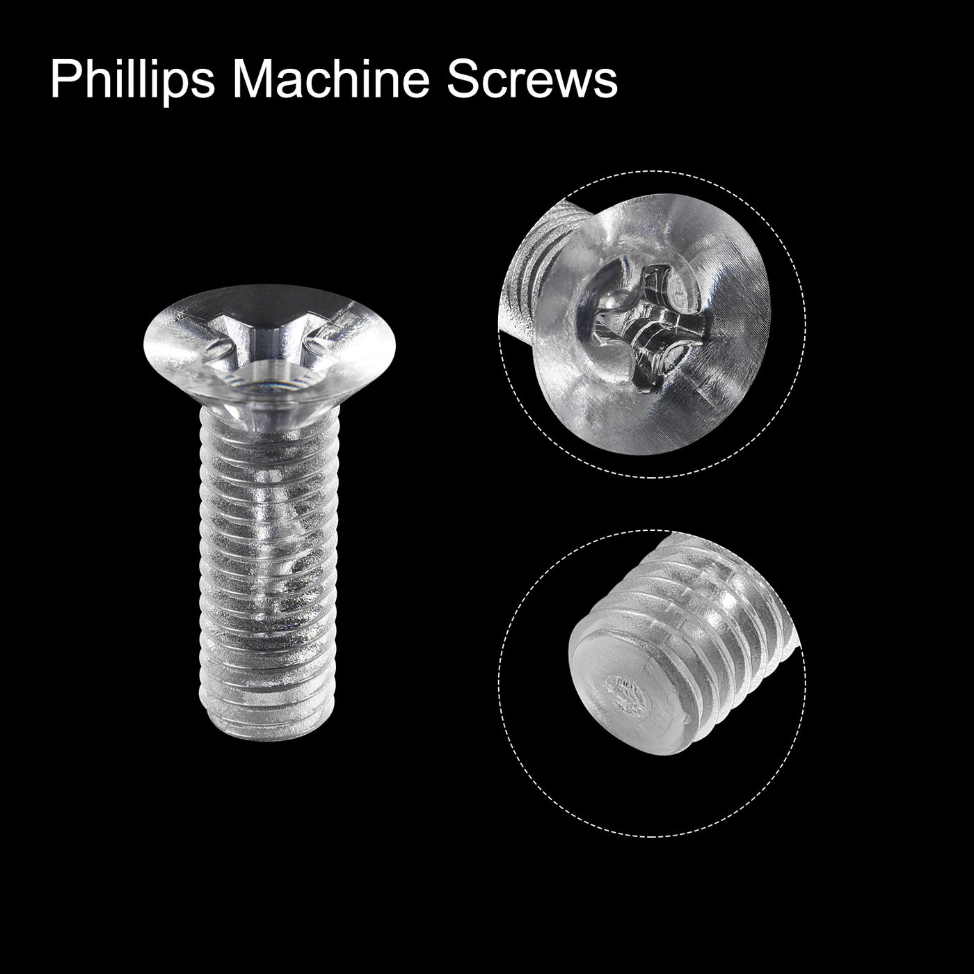 Harfington Plastic Phillips Machine Screw, PC Flat Head Machine Bolts