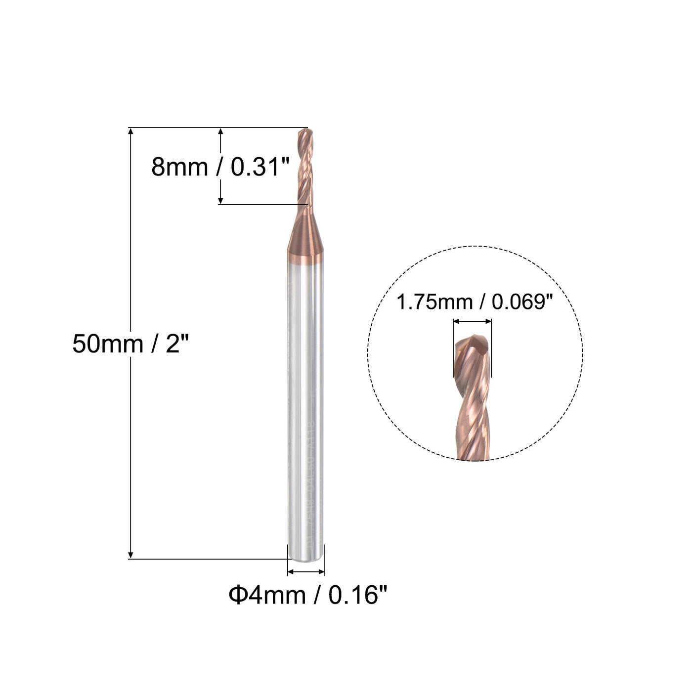 uxcell Titanium Coated Carbide Straight Shank Drill Bit