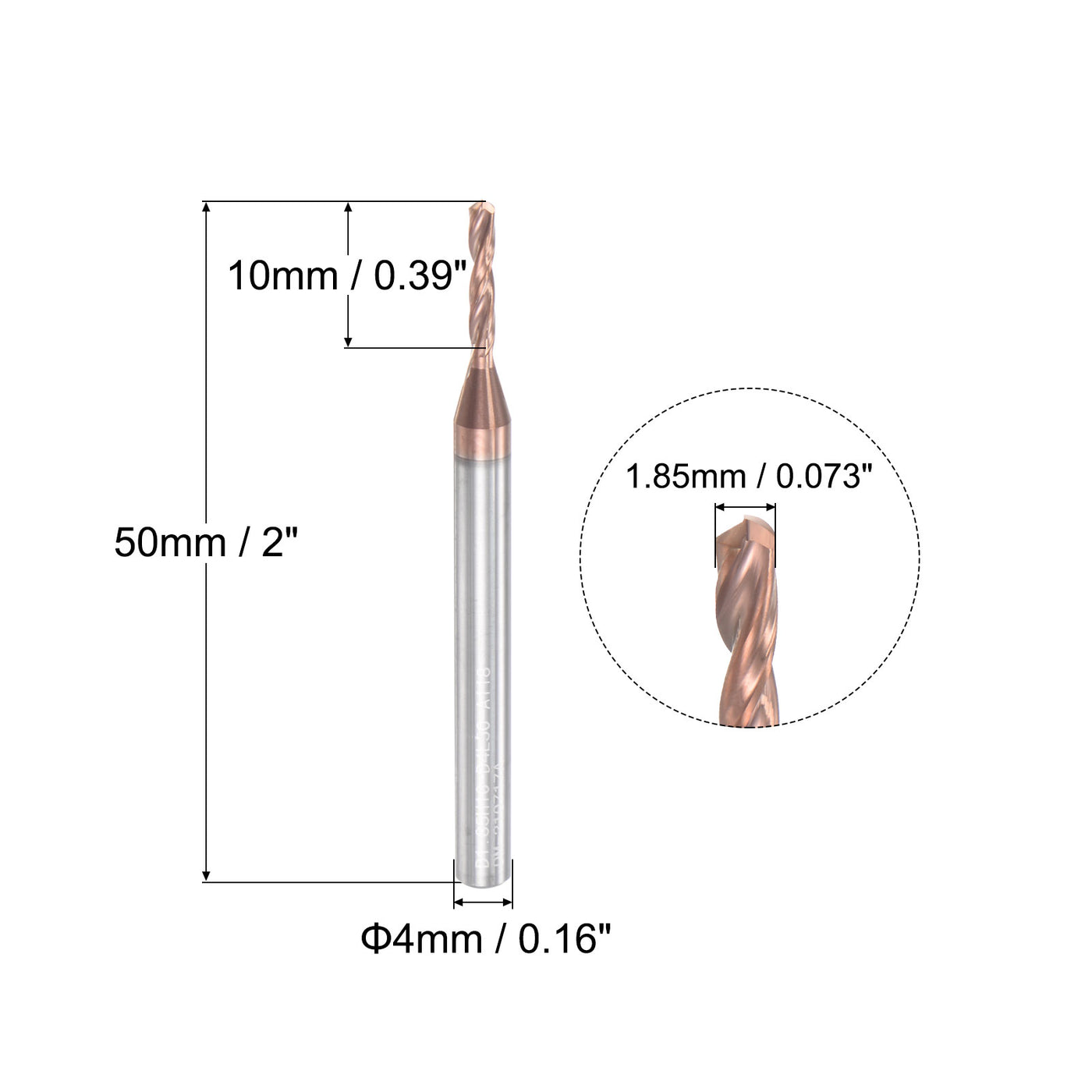 uxcell Titanium Coated Carbide Straight Shank Drill Bit