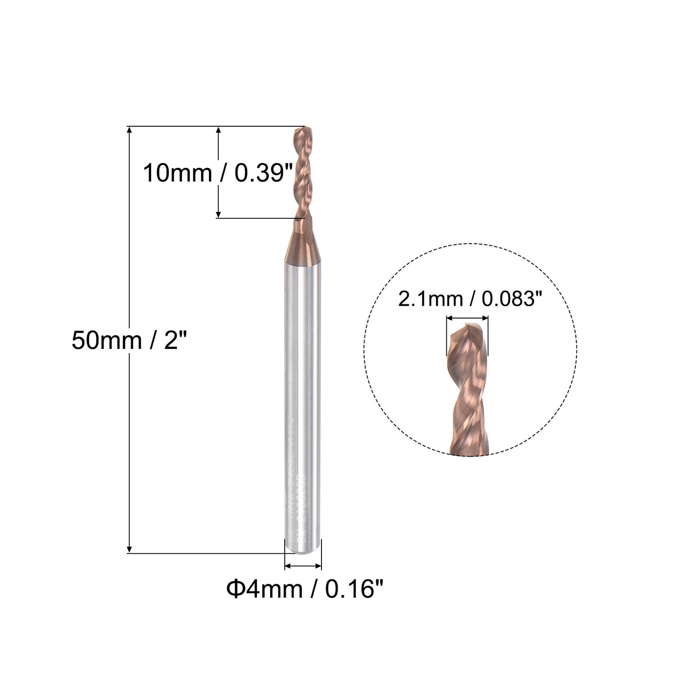uxcell Titanium Coated Carbide Straight Shank Drill Bit
