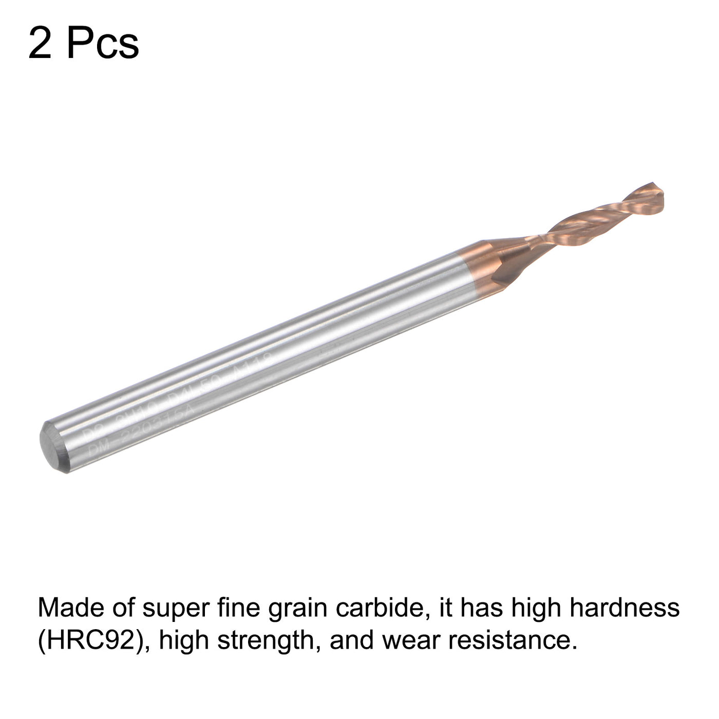 uxcell Titanium Coated Carbide Straight Shank Twist Drill Bit