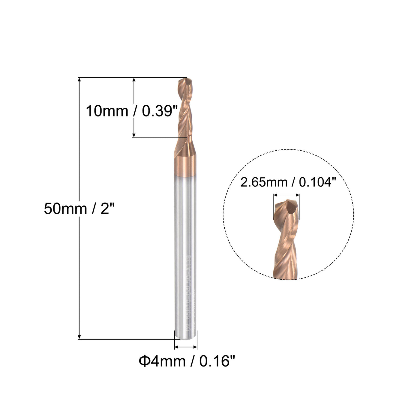 uxcell Titanium Coated Carbide Straight Shank Twist Drill Bit