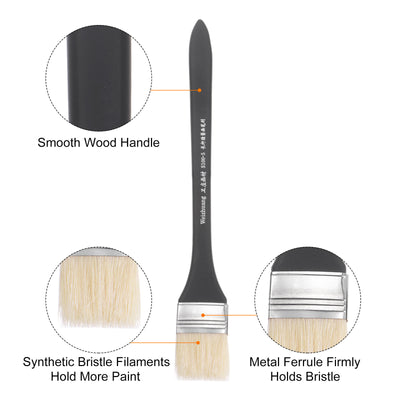 Harfington Width Small Paint Brush Natural Bristle with Wood Handle Tool