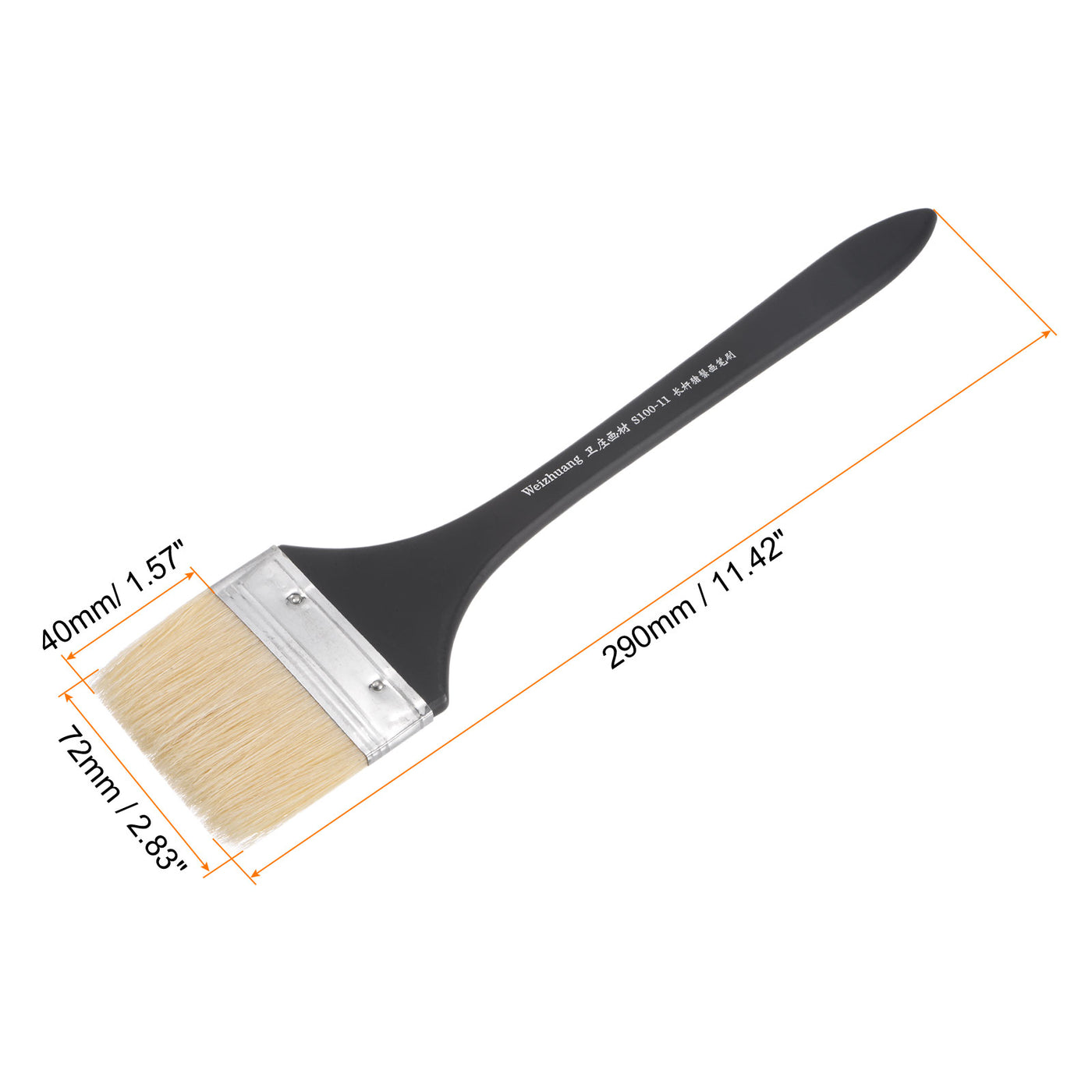 Harfington Width Small Paint Brush Natural Bristle with Wood Handle Tool