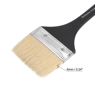 Harfington Width Small Paint Brush Natural Bristle with Wood Handle Tool