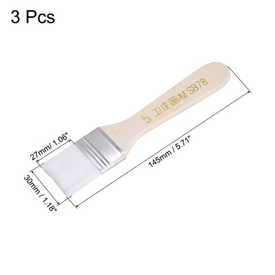 Harfington Width Small Paint Brush Natural Bristle with Wood Handle Tools