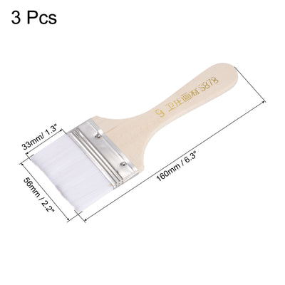 Harfington Width Small Paint Brush Natural Bristle with Wood Handle Tools