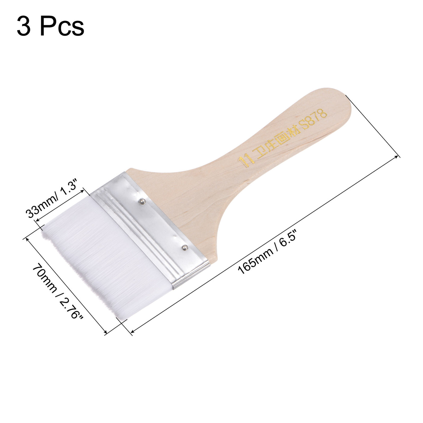 Harfington Width Small Paint Brush Natural Bristle with Wood Handle Tools