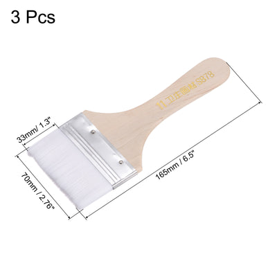 Harfington Width Small Paint Brush Natural Bristle with Wood Handle Tools