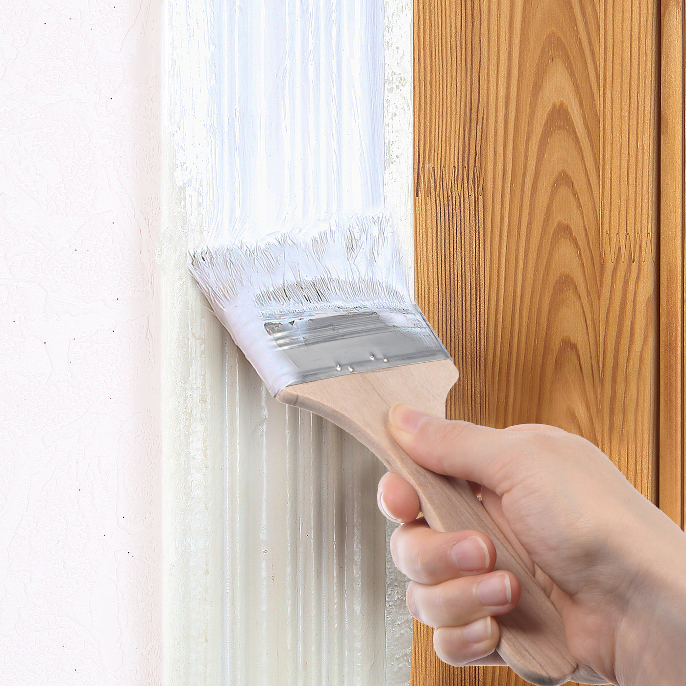 Harfington Width Small Paint Brush Natural Bristle with Wood Handle Tools