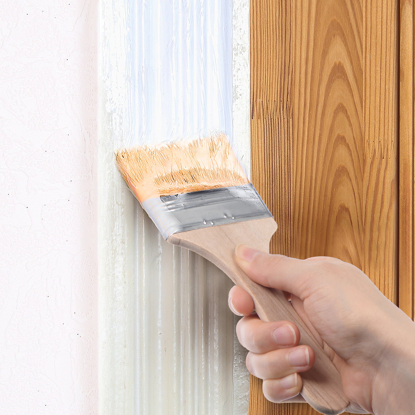 Harfington Width Small Paint Brush Natural Bristle with Wood Handle Tools