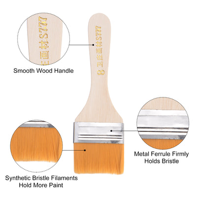 Harfington Width Small Paint Brush Natural Bristle with Wood Handle Tools