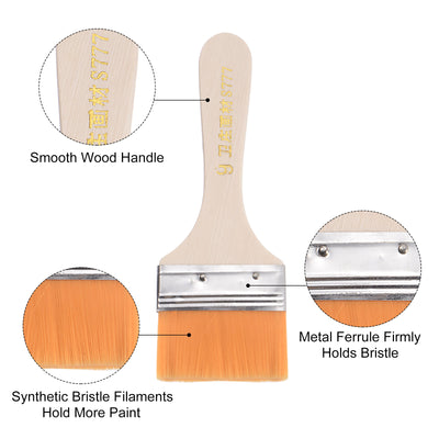 Harfington Width Small Paint Brush Natural Bristle with Wood Handle Tools