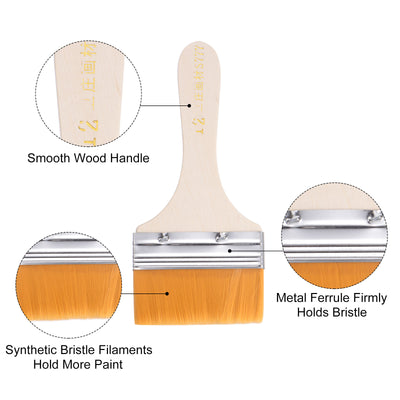 Harfington Width Small Paint Brush Natural Bristle with Wood Handle Tools