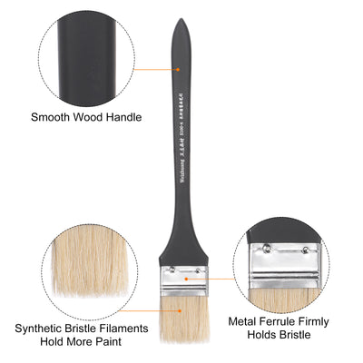 Harfington Width Small Paint Brush Natural Bristles with Wood Handle Tools
