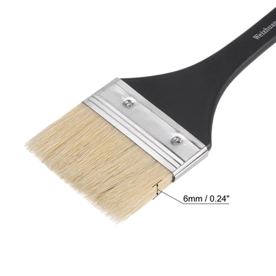 Harfington Width Small Paint Brush Natural Bristles with Wood Handle Tools