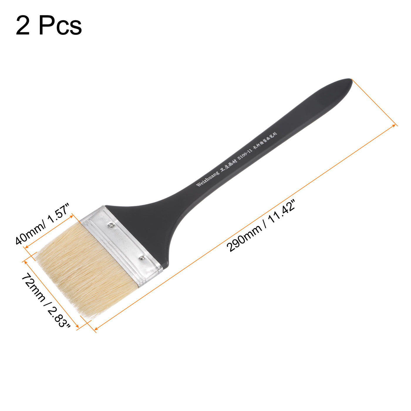 Harfington Width Small Paint Brush Natural Bristles with Wood Handle Tools