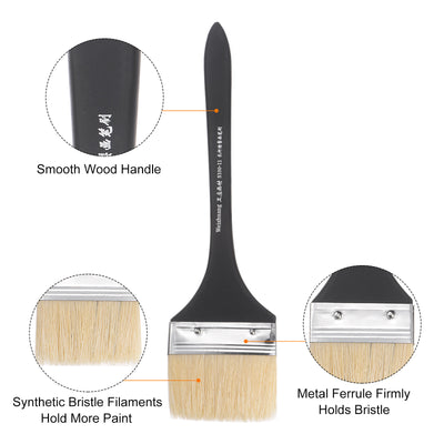 Harfington Width Small Paint Brush Natural Bristles with Wood Handle Tools