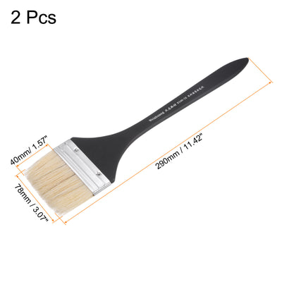Harfington Width Small Paint Brush Natural Bristles with Wood Handle Tools