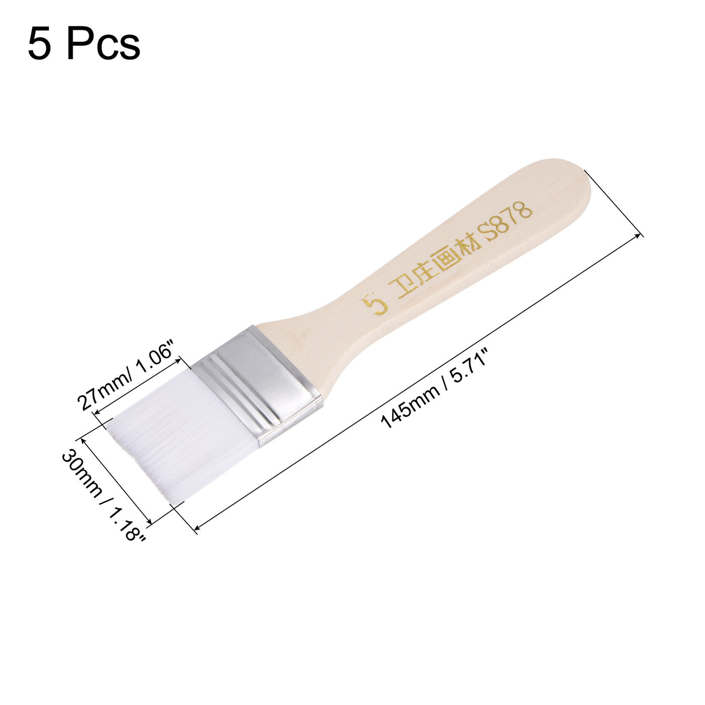 Harfington Width Small Paint Brushes Natural Bristle with Wood Handle Tools