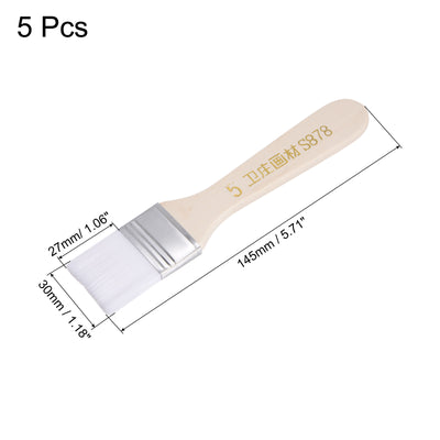 Harfington Width Small Paint Brushes Natural Bristle with Wood Handle Tools