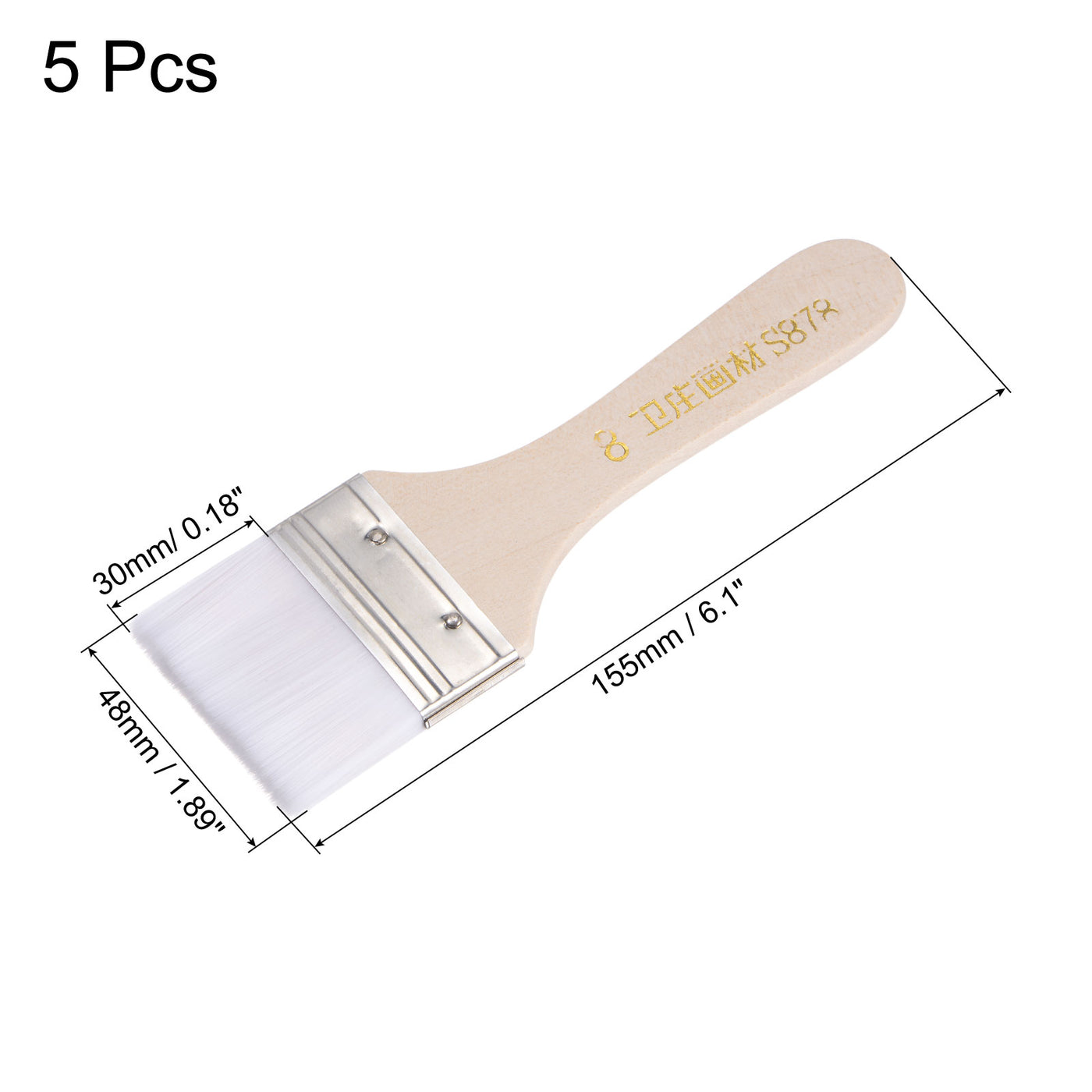 Harfington Width Small Paint Brushes Natural Bristle with Wood Handle Tools