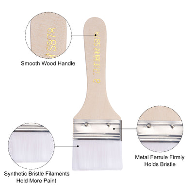 Harfington Width Small Paint Brushes Natural Bristle with Wood Handle Tools