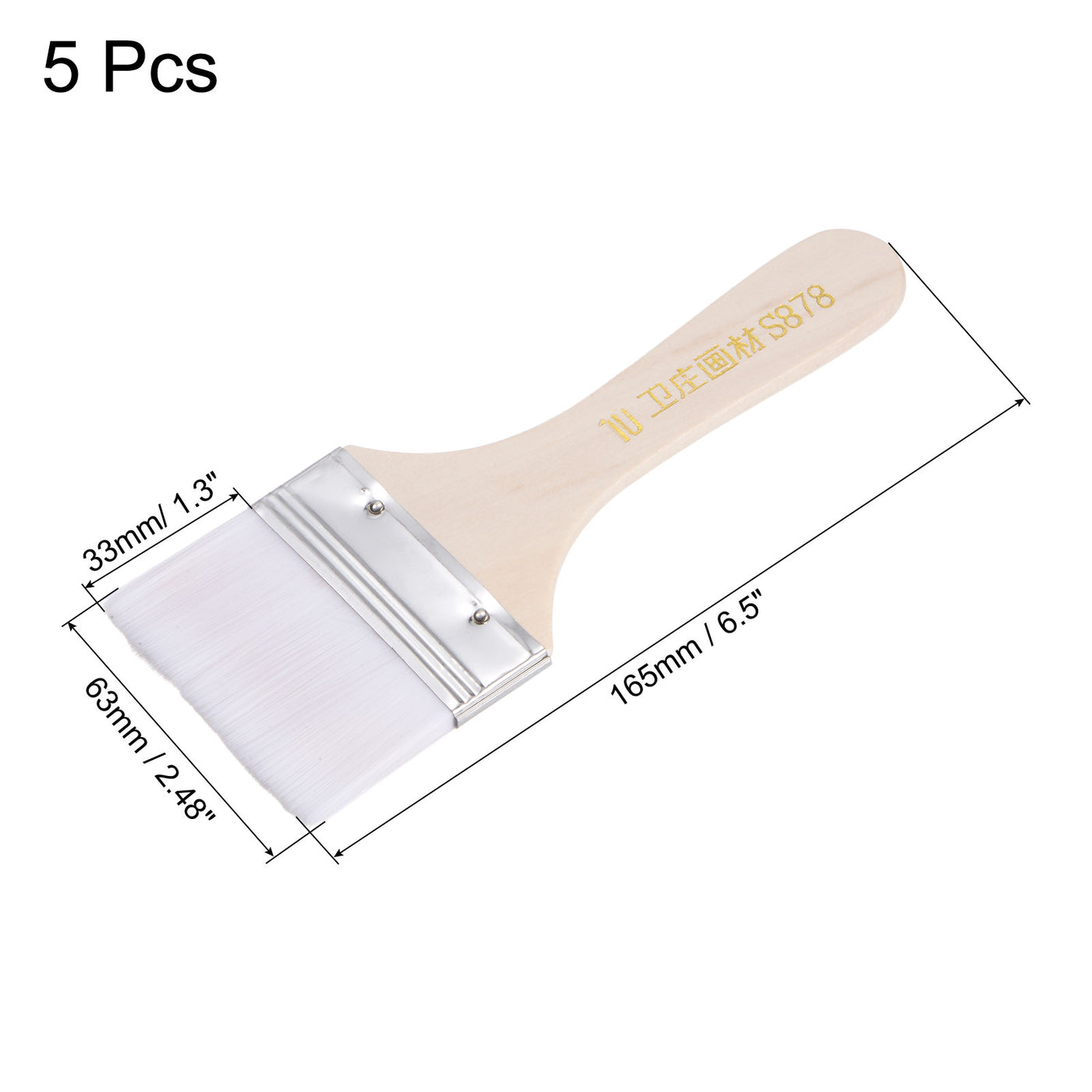 Harfington Width Small Paint Brushes Natural Bristle with Wood Handle Tools