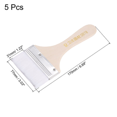 Harfington Width Small Paint Brushes Natural Bristle with Wood Handle Tools