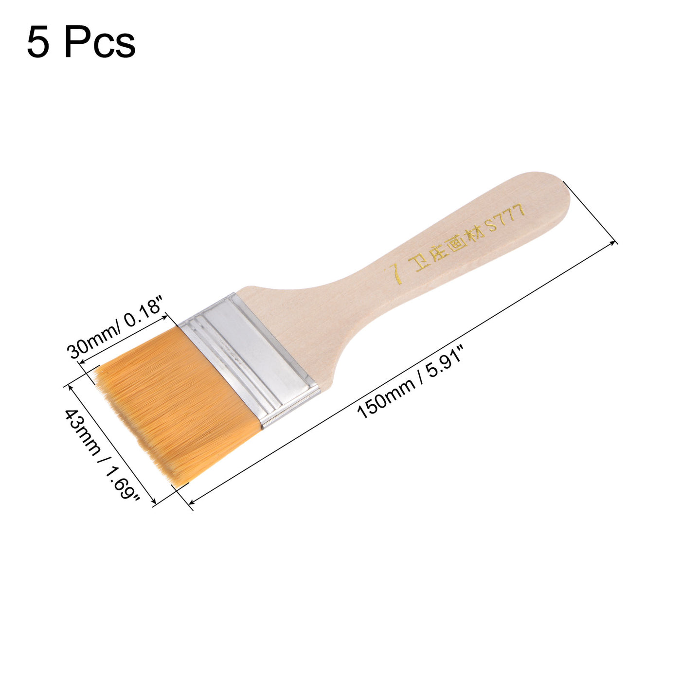 Harfington Width Small Paint Brushes Natural Bristle with Wood Handle Tools
