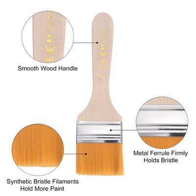 Harfington Width Small Paint Brushes Natural Bristle with Wood Handle Tools