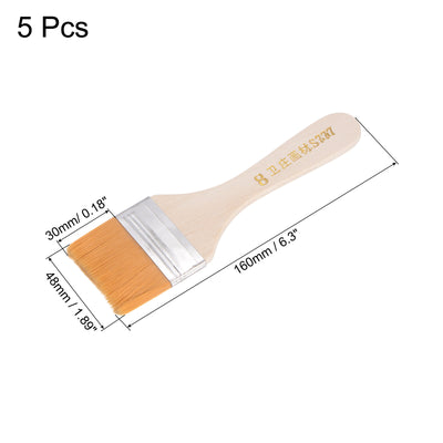 Harfington Width Small Paint Brushes Natural Bristle with Wood Handle Tools