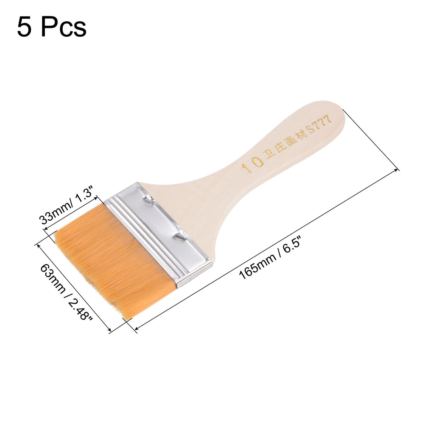 Harfington Width Small Paint Brushes Natural Bristle with Wood Handle Tools