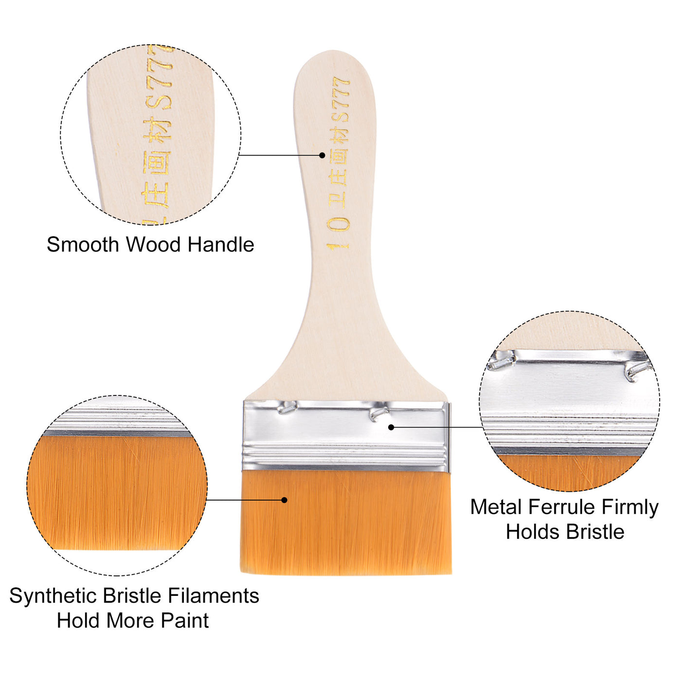 Harfington Width Small Paint Brushes Natural Bristle with Wood Handle Tools