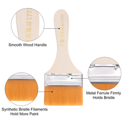 Harfington Width Small Paint Brushes Natural Bristle with Wood Handle Tools