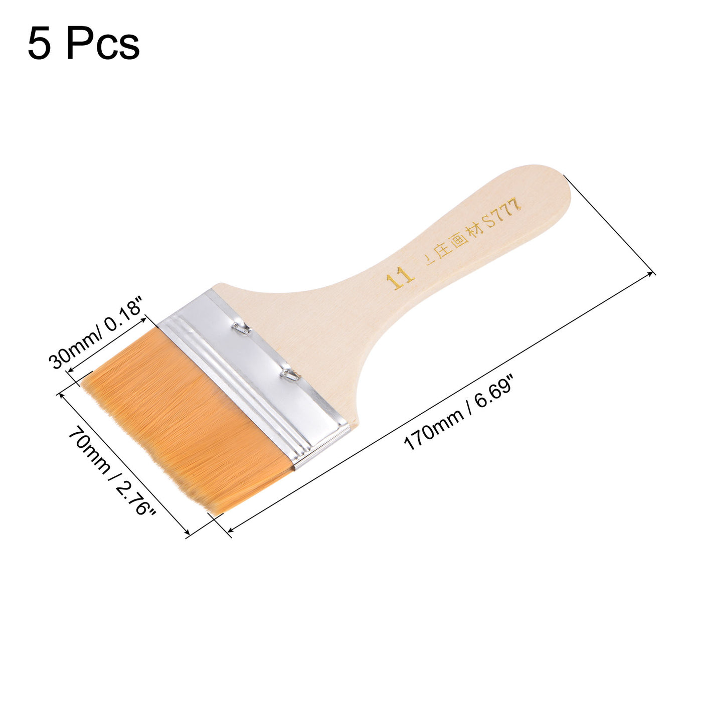 Harfington Width Small Paint Brushes Natural Bristle with Wood Handle Tools