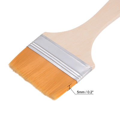 Harfington Width Small Paint Brushes Natural Bristle with Wood Handle Tools