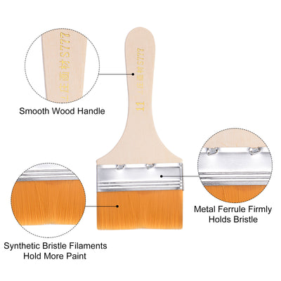 Harfington Width Small Paint Brushes Natural Bristle with Wood Handle Tools