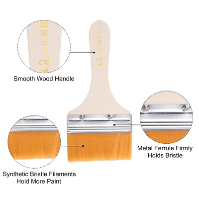 Harfington Width Small Paint Brushes Natural Bristle with Wood Handle Tools