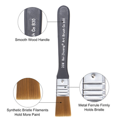 Harfington Width Small Paint Brush Natural Bristle with Wood Handle Paint Tools