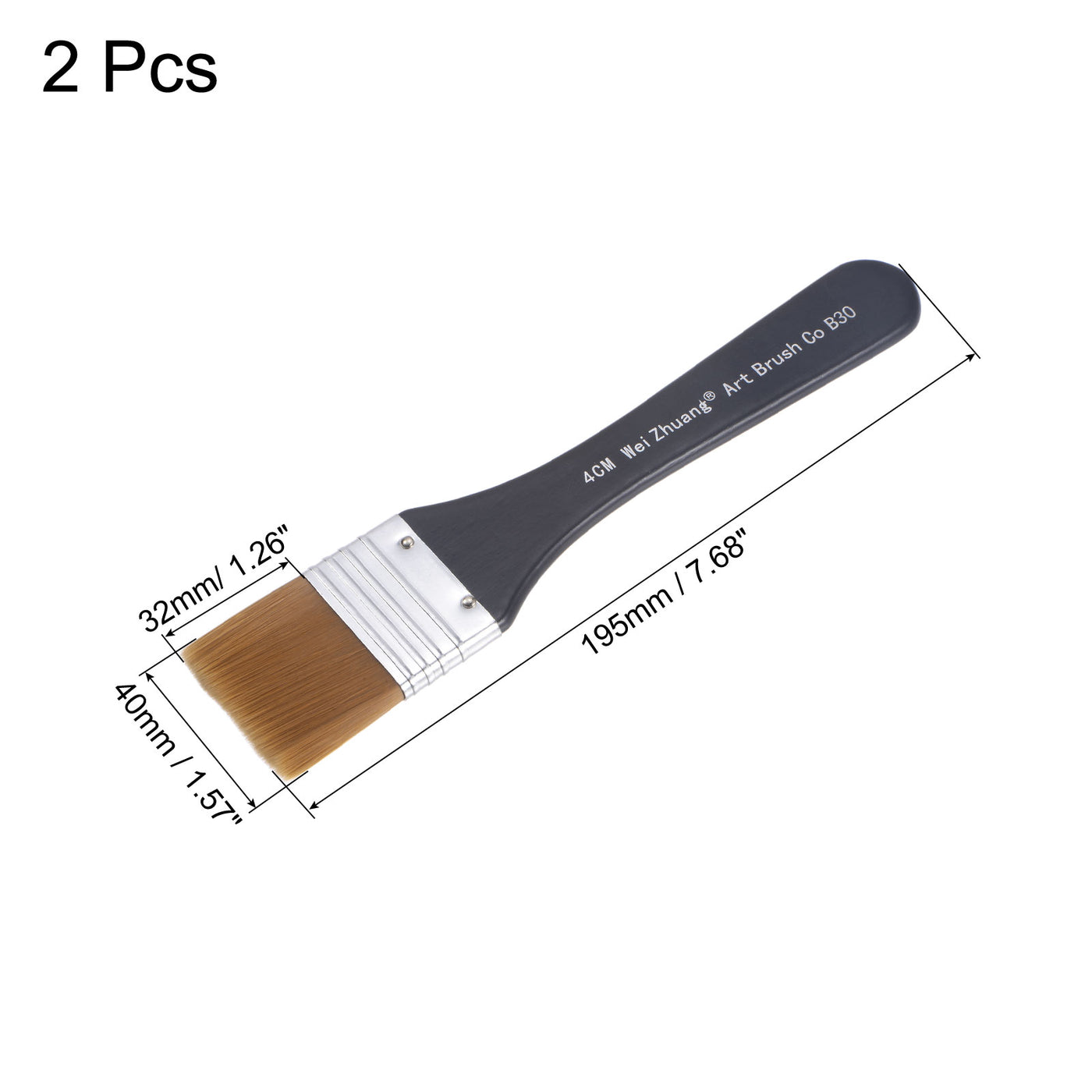 Harfington Width Small Paint Brush Natural Bristle with Wood Handle Paint Tools