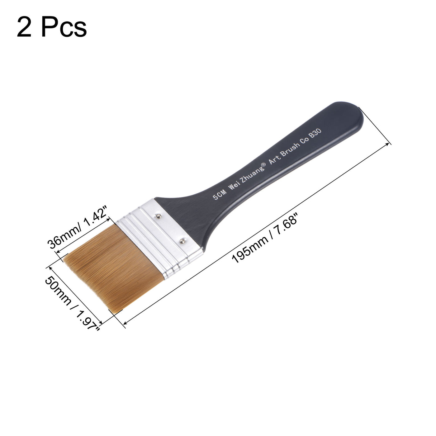 Harfington Width Small Paint Brush Natural Bristle with Wood Handle Paint Tools