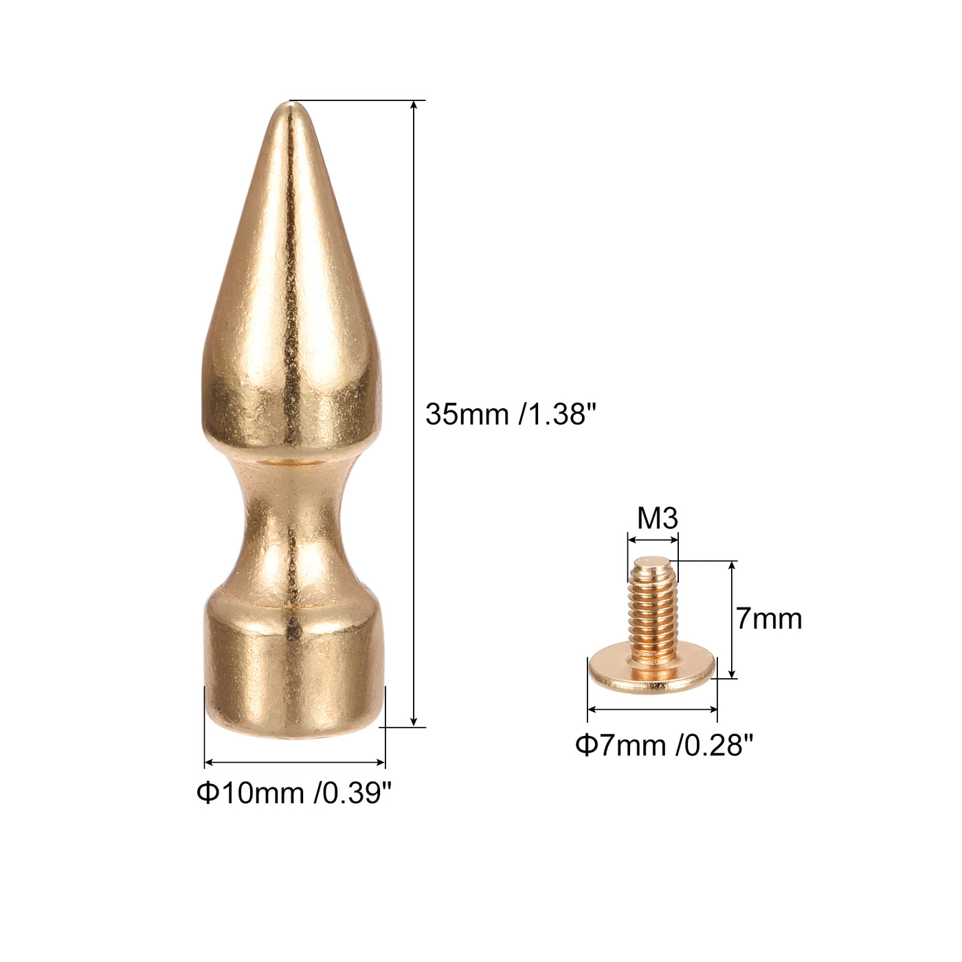 Harfington Screw Back Rivet Solid Leather Studs for DIY