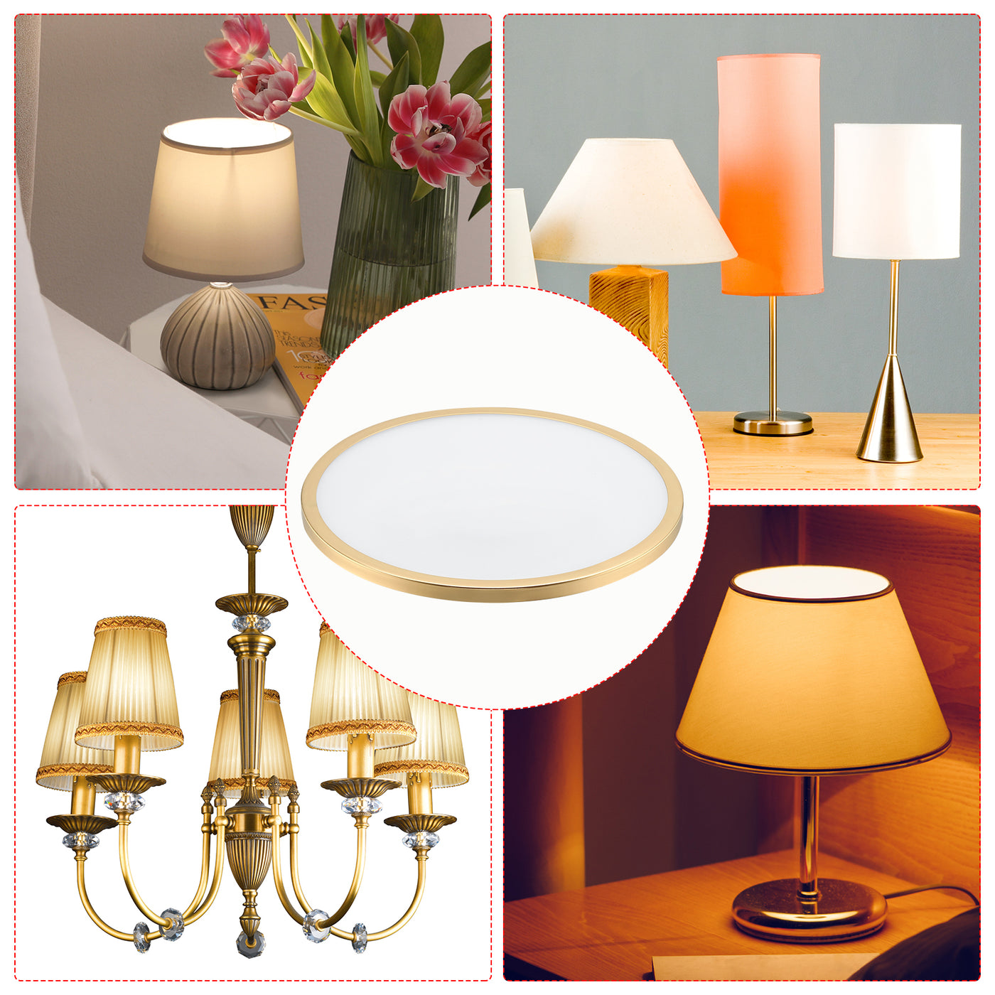 Harfington Inner Dia. Lampshade Diffuser, Dustproof Dust Protection Cover Acrylic Board for Barrel Lamp Shade