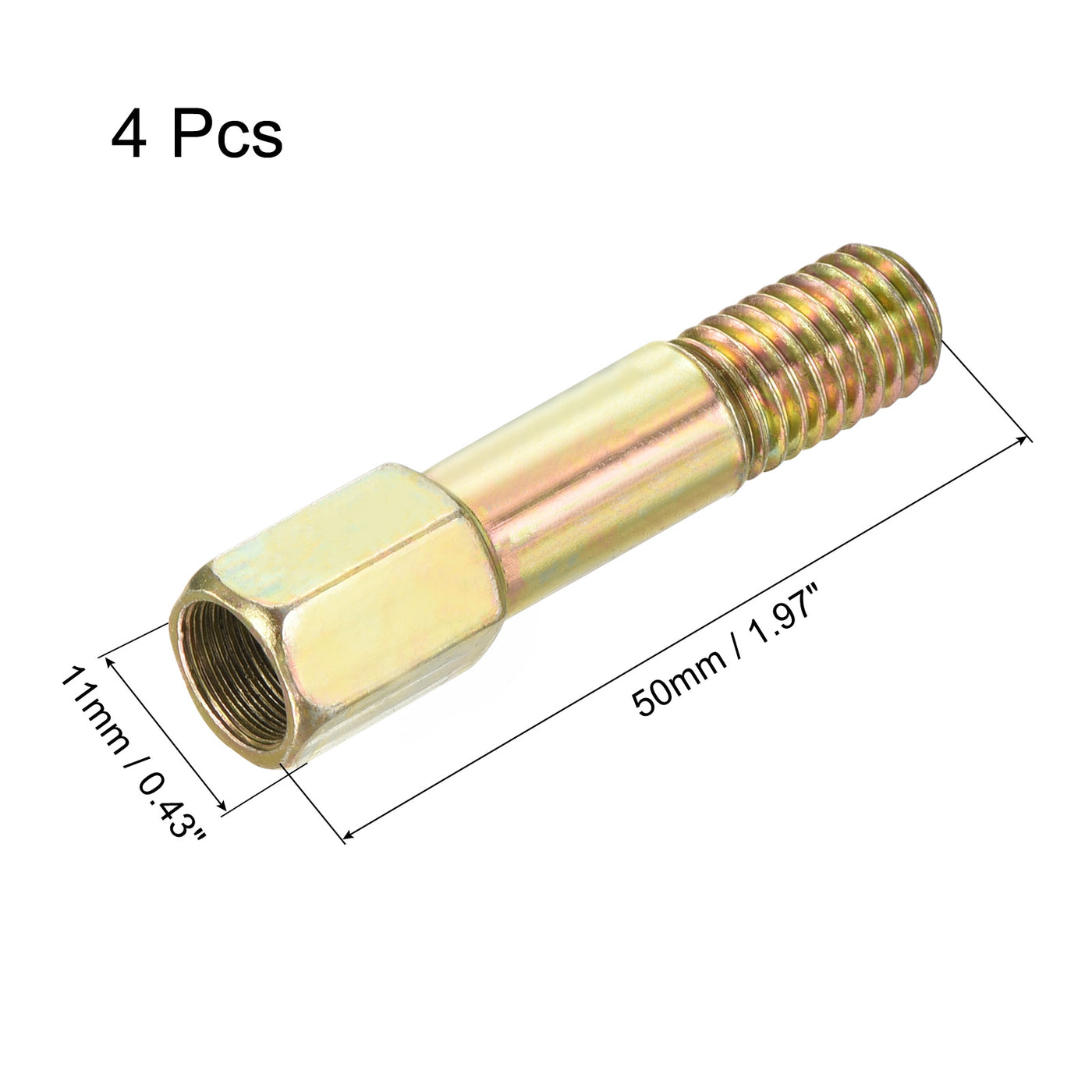 Harfington Iron Extension Hex Pipe Fitting Female to Male Thread Adapter