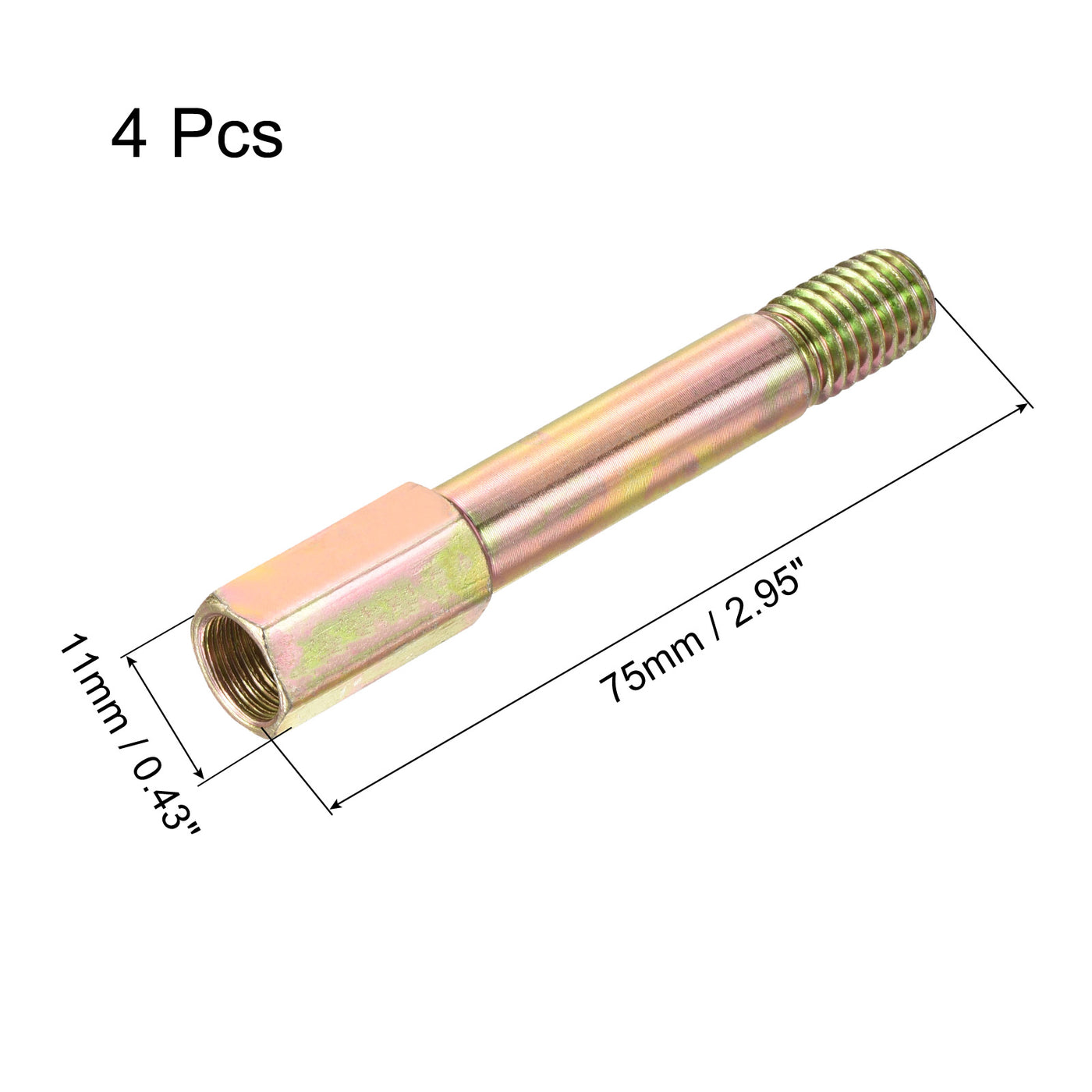 Harfington Iron Extension Hex Pipe Fitting Female to Male Thread Connector